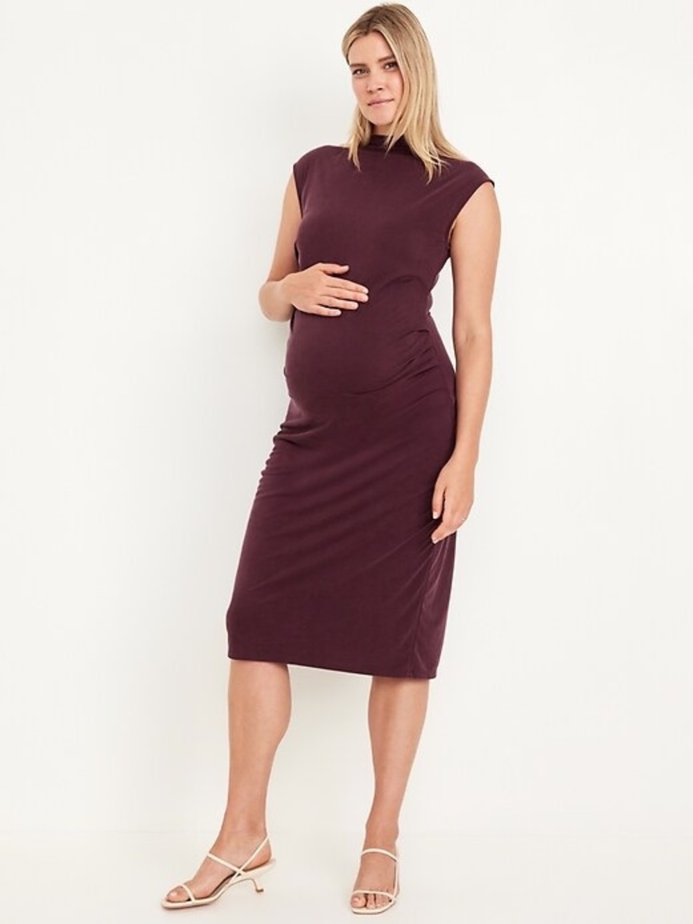 Old Navy Mockneck Maternity Midi Dress